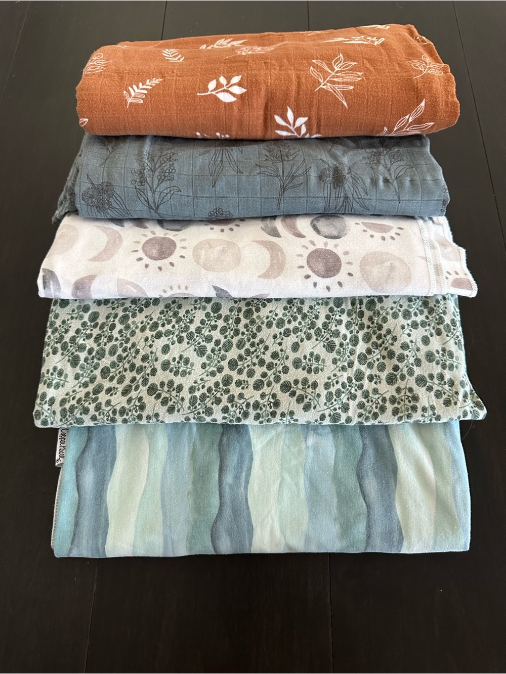 Copper Pearl & muslin Swaddles